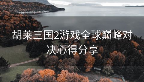 胡莱三国2游戏全球巅峰对决心得分享