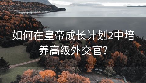 如何在皇帝成长计划2中培养高级外交官？