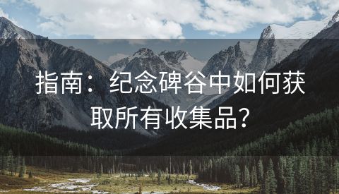 指南：纪念碑谷中如何获取所有收集品？