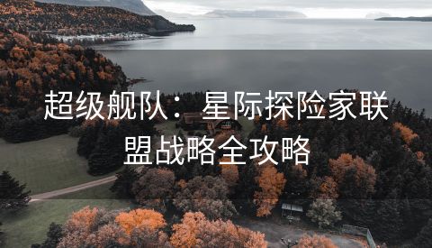 超级舰队：星际探险家联盟战略全攻略