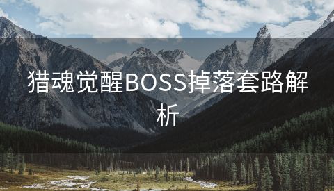 猎魂觉醒BOSS掉落套路解析