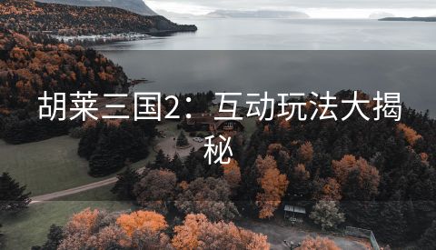 胡莱三国2：互动玩法大揭秘