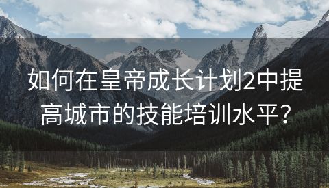 如何在皇帝成长计划2中提高城市的技能培训水平？