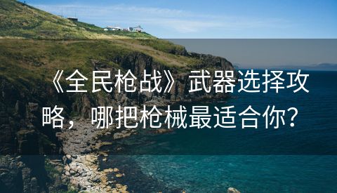 《全民枪战》武器选择攻略，哪把枪械最适合你？