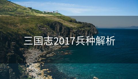 三国志2017兵种解析