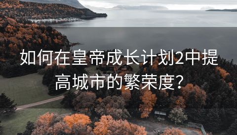 如何在皇帝成长计划2中提高城市的繁荣度？