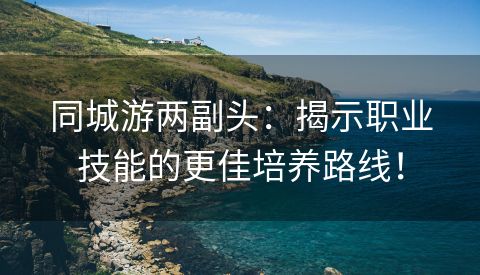 同城游两副头：揭示职业技能的更佳培养路线！