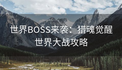 世界BOSS来袭：猎魂觉醒世界大战攻略