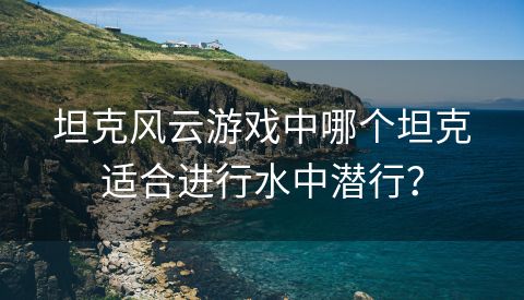 坦克风云游戏中哪个坦克适合进行水中潜行？