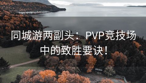 同城游两副头：PVP竞技场中的致胜要诀！