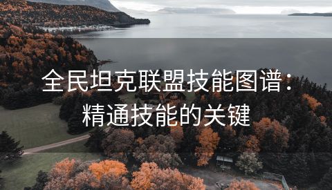 全民坦克联盟技能图谱：精通技能的关键