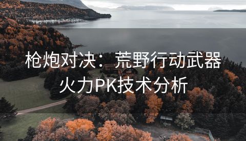 枪炮对决：荒野行动武器火力PK技术分析