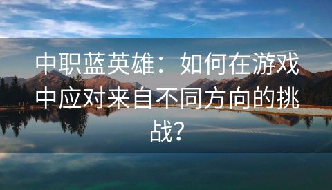 中职蓝英雄：如何在游戏中应对来自不同方向的挑战？