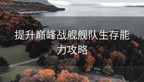 提升巅峰战舰舰队生存能力攻略