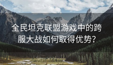 全民坦克联盟游戏中的跨服大战如何取得优势？