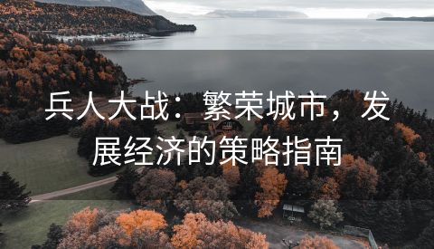 兵人大战：繁荣城市，发展经济的策略指南