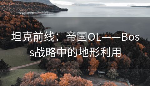 坦克前线：帝国OL——Boss战略中的地形利用