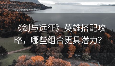 《剑与远征》英雄搭配攻略，哪些组合更具潜力？