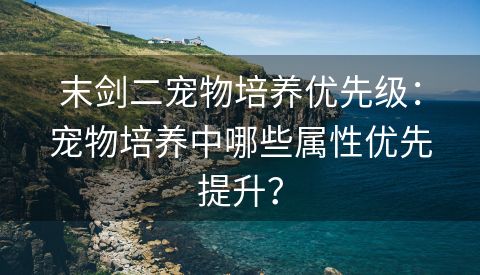 末剑二宠物培养优先级：宠物培养中哪些属性优先提升？