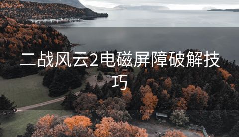 二战风云2电磁屏障破解技巧