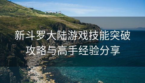 新斗罗大陆游戏技能突破攻略与高手经验分享