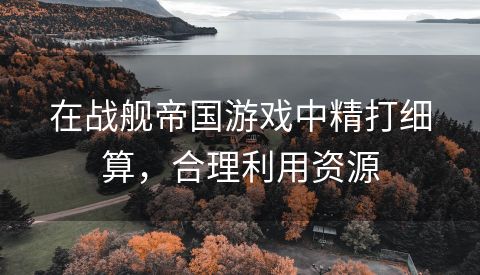 在战舰帝国游戏中精打细算，合理利用资源