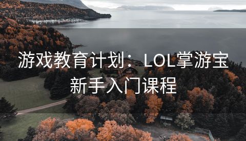 游戏教育计划：LOL掌游宝新手入门课程