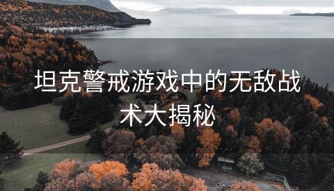 坦克警戒游戏中的无敌战术大揭秘