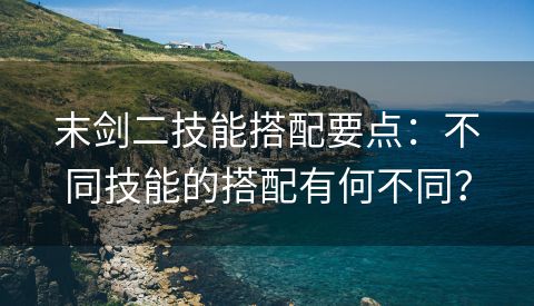 末剑二技能搭配要点：不同技能的搭配有何不同？