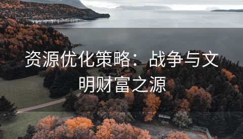 资源优化策略：战争与文明财富之源