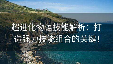 超进化物语技能解析：打造强力技能组合的关键！