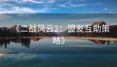 《二战风云2：盟友互助策略》